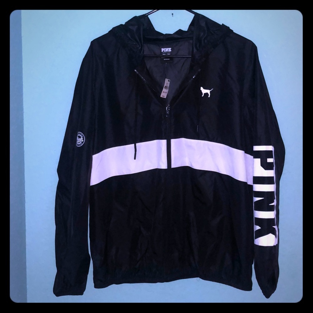 NWT VS PINK Anorak XS/S black and white